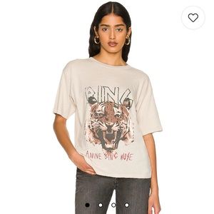 Anine Bing Tiger Tee in Stone, size small. Mint condition